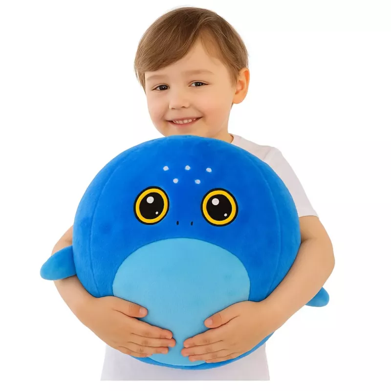 LEAN TOYS Kasvav Plüšš Sinine Hai Hüppepall Pumbaga 50 cm