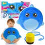 LEAN TOYS Kasvav Plüšš Sinine Hai Hüppepall Pumbaga 50 cm