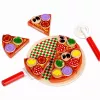 LEAN TOYS Wooden Pizza Cutting Set with Velcro Wheel and Cutting Board
