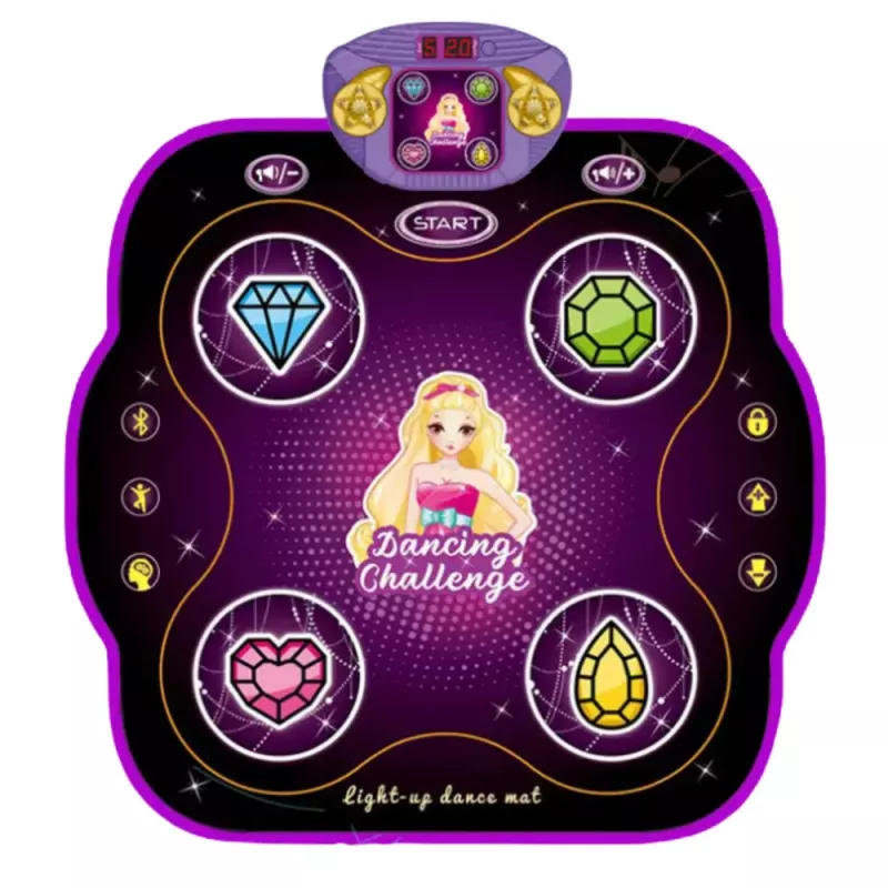 LEAN TOYS Interaktiivne muusikaline tantsumatt lastele Bluetoothiga, 9 mängutaset
