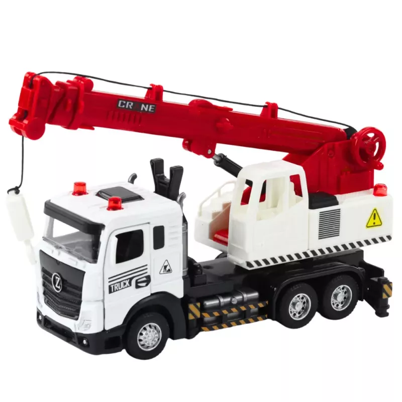 LEAN TOYS Veok kraanaga, metallkabiin, reguleeritav nool, valgus- ja helisüsteem
