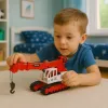 LEAN TOYS Roomkraana pöörleva kabiini, valguse, heli ja metallkonksuga – 1:14 mõõtkavas raadio teel juhitav ehitusmasin