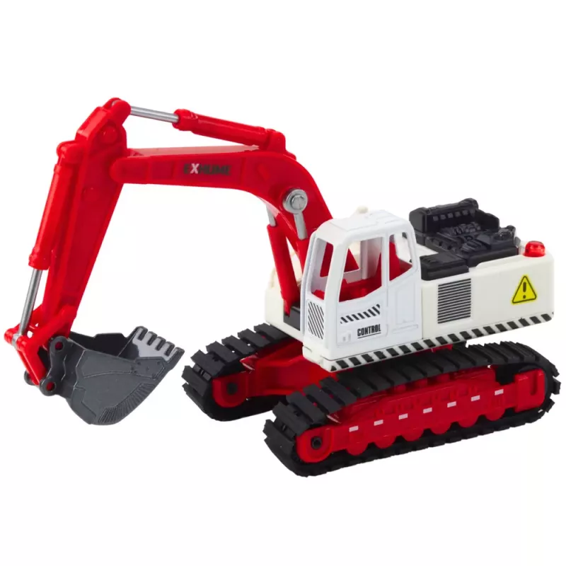 LEAN TOYS Metallroomikuekskavaator liigutatava pöördkopaga, kabiini, tulede ja helidega