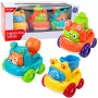 LEAN TOYS Ehitusmasinate komplekt loomadega väikelastele Värviline 3 tk