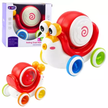 LEAN TOYS Interaktiivne tigukujuline sõidutrumm muusikaline õppimiseks punane