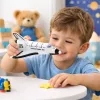 LEAN TOYS Kosmoselaev Metallist Tagasitõmbega Avatav Valge