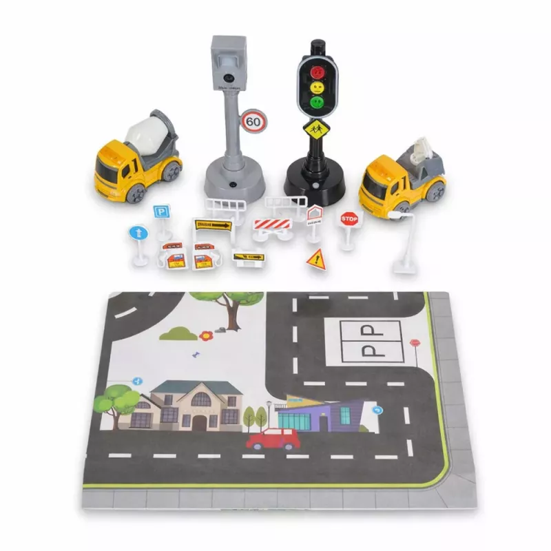 LEAN TOYS Foorumite, kiiruskaamera, mati, ehitusautode, tulede ja helide komplekt