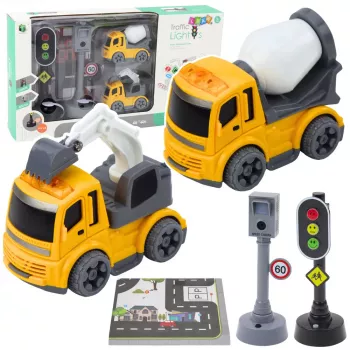 LEAN TOYS Foorumite, kiiruskaamera, mati, ehitusautode, tulede ja helide komplekt