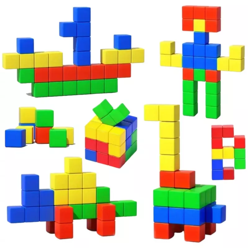 LEAN TOYS Magnetplokkide komplekt lastele Värviline pusle 32 tk
