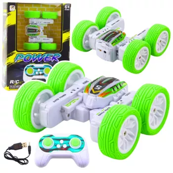 LEAN TOYS Pultjuhitav akrobaatiline maastikuauto 360° Roheline 1:32