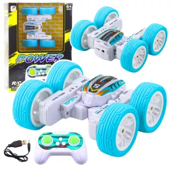 LEAN TOYS Kaugjuhitav Akrobaatiline Maastikuauto 360° Sinine 1:32