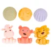 LEAN TOYS Pehmete sensoorsete harivate ECO klotside komplekt kummist loomad 18 tk