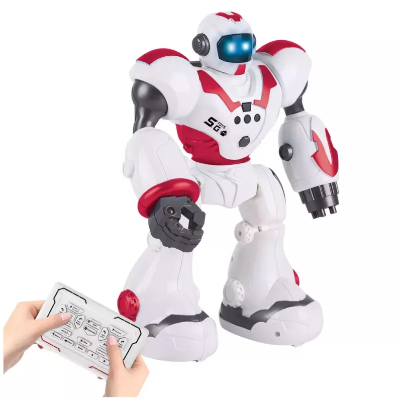 LEAN TOYS Interaktiivne kaugjuhitav RC robot 16 funktsiooni tulede ja helidega roosa