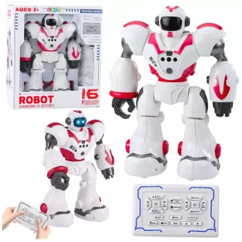 LEAN TOYS Interaktiivne kaugjuhitav RC robot 16 funktsiooni tulede ja helidega roosa