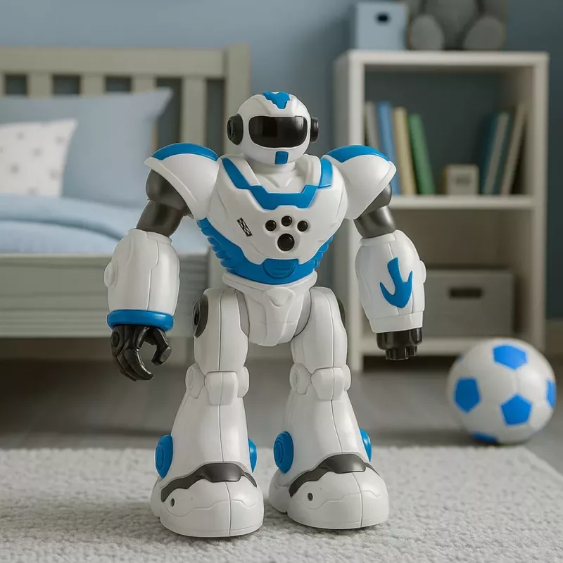 LEAN TOYS Interaktiivne kaugjuhitav robot RC 16 funktsiooni tulede ja helidega sinine