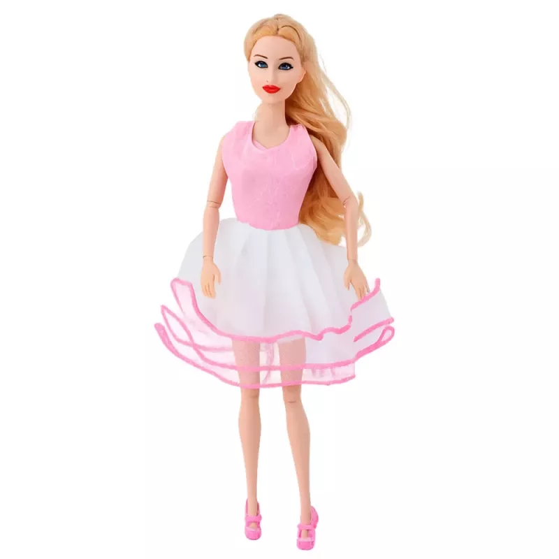 LEAN TOYS Pink Wardrobe Set for Dolls, Dresses, Shoes, Accessories