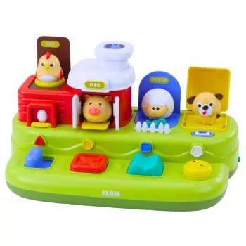 LEAN TOYS Interaktiivne õppemänguasi väikelastele - Pop-Up Animals Farm