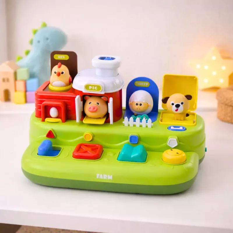 LEAN TOYS Interaktiivne õppemänguasi väikelastele - Pop-Up Animals Farm