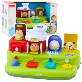 LEAN TOYS Interaktiivne õppemänguasi väikelastele - Pop-Up Animals Farm