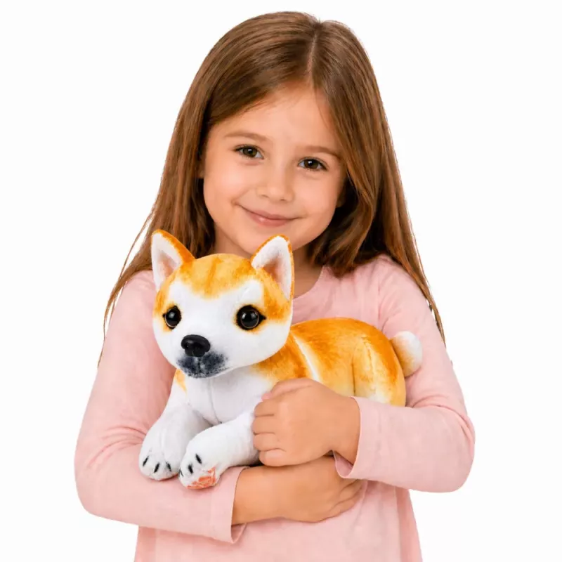 LEAN TOYS Plush Shiba Inu Dog Cuddly Toy Plush Toy Soft Dog 25 cm