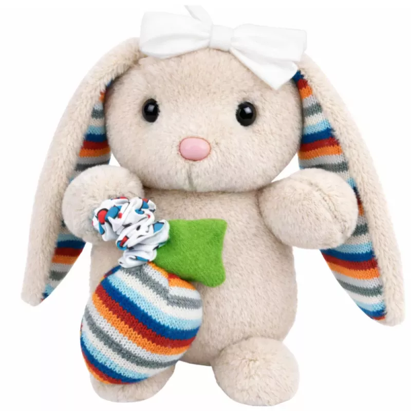 LEAN TOYS Pehme plüüsist jänku muusikakarp kaisumaskott beež