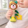 LEAN TOYS Plush Teddy Bear Rattle with Teether and Squeaker for Babies