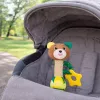 LEAN TOYS Plush Teddy Bear Rattle with Teether and Squeaker for Babies