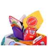LEAN TOYS Pehme sensoorne kuubik peegli, autode ja liiklusmärkidega väikelastele