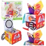 LEAN TOYS Pehme sensoorne kuubik peegli, autode ja liiklusmärkidega väikelastele