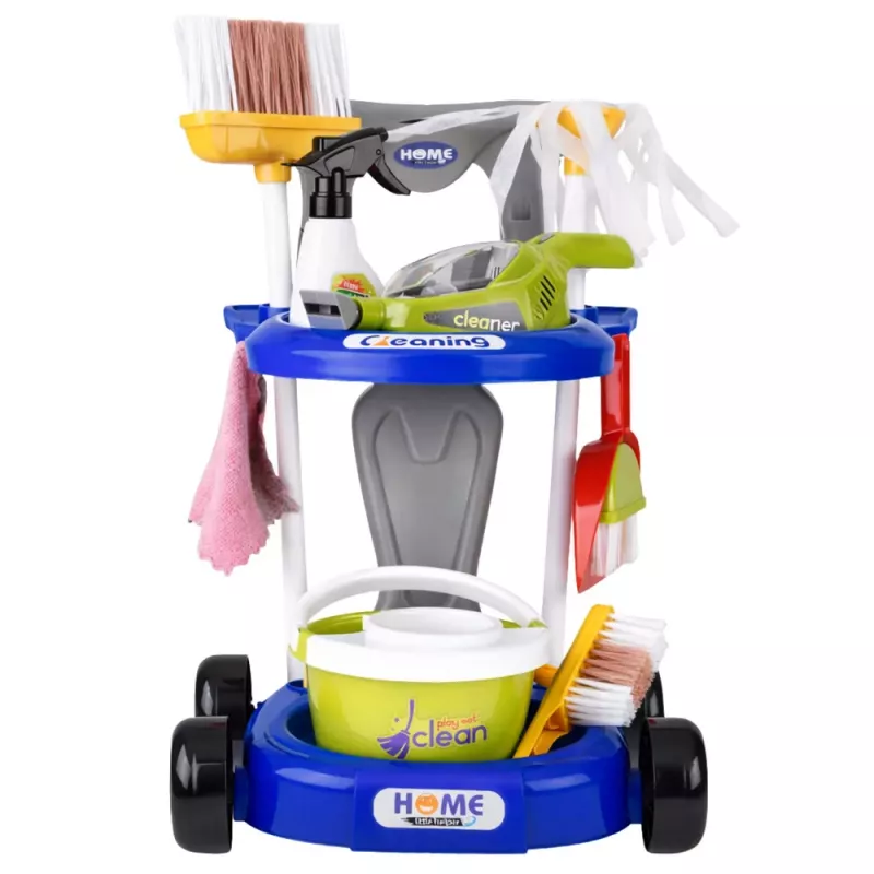 LEAN TOYS Laste koristuskomplekt käruga interaktiivne tolmuimeja aksessuaarid