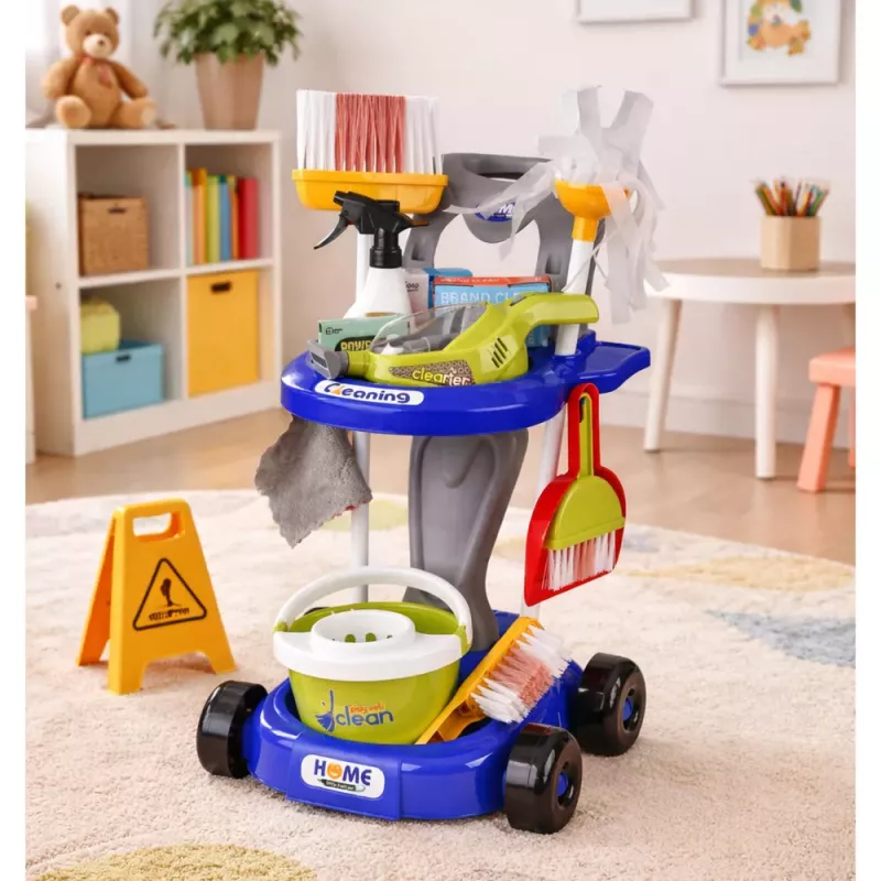 LEAN TOYS Laste koristuskomplekt käruga interaktiivne tolmuimeja aksessuaarid