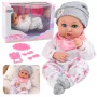 LEAN TOYS Beebinukk koos toitmistarvikute, põlle ja mütsiga, 28 cm