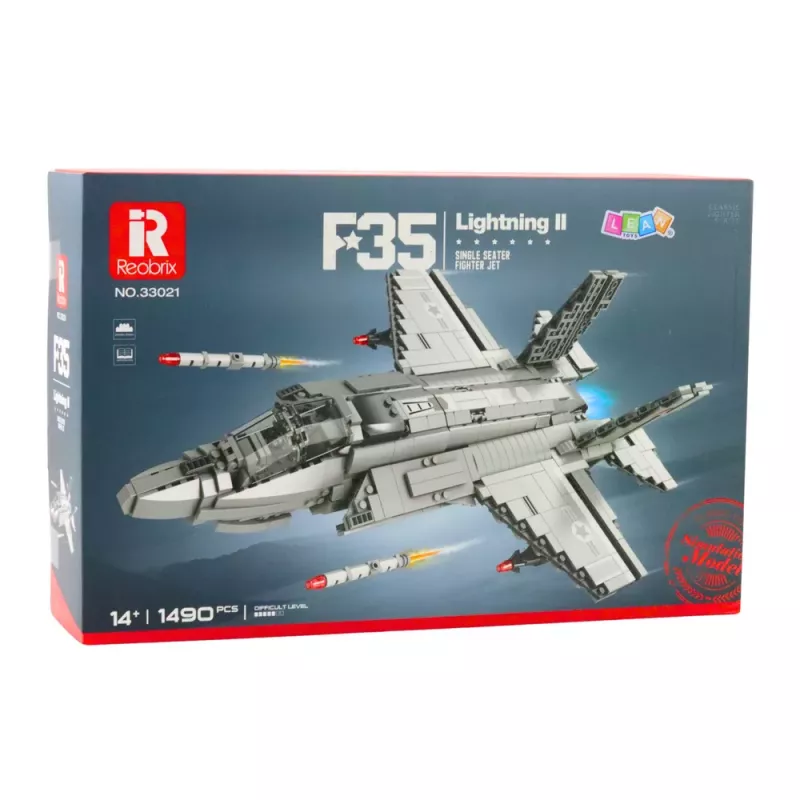 LEAN TOYS F-35 Lightning II hävitaja ehitusklotsid hall 1490 tk