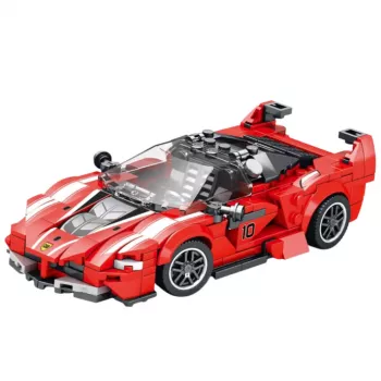 LEAN TOYS Ehitusklotsid FXX-K Võidusõiduauto Punane 360 tk