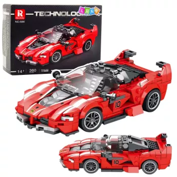 LEAN TOYS Ehitusklotsid FXX-K Võidusõiduauto Punane 360 tk
