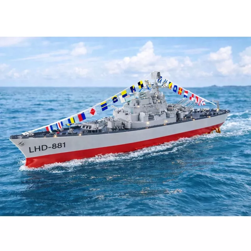 LEAN TOYS RC Aircraft Carrier Warship Remote Controlled LED Lighting 1:390