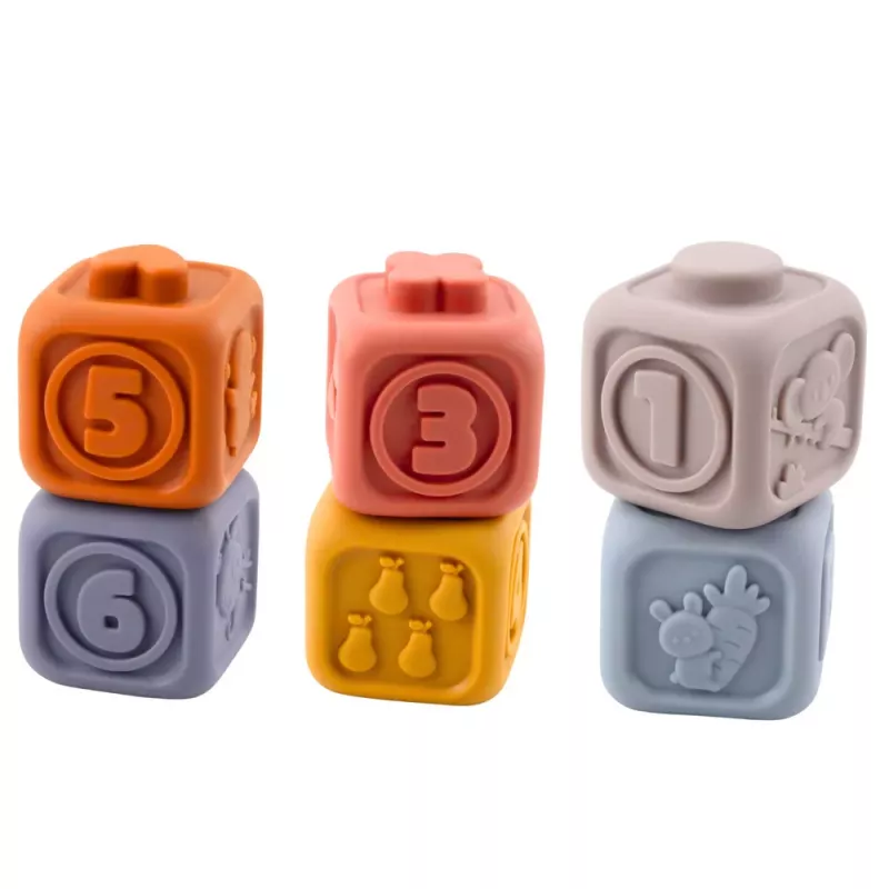 LEAN TOYS Meelelised õppeklotsid Pehmetest Kummiklotsidest Torn Koala 13 tk