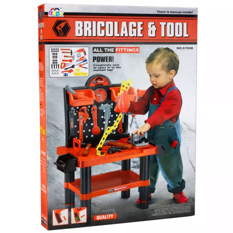 LEAN TOYS Laste Töökoja DIY Laud Tööriistade Aksessuaarid 70 cm