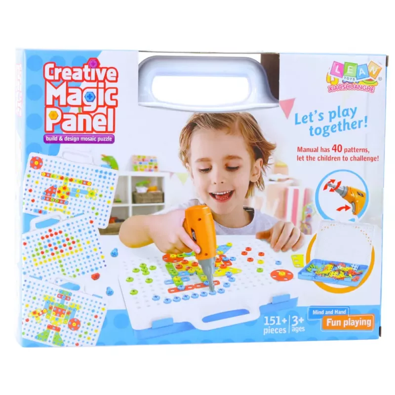 LEAN TOYS Hariv puslekomplekt kruvikeerajaga lastele, 151 tk