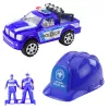LEAN TOYS Suur politseiauto kujukeste ja kiivri komplekt lastele, sinine