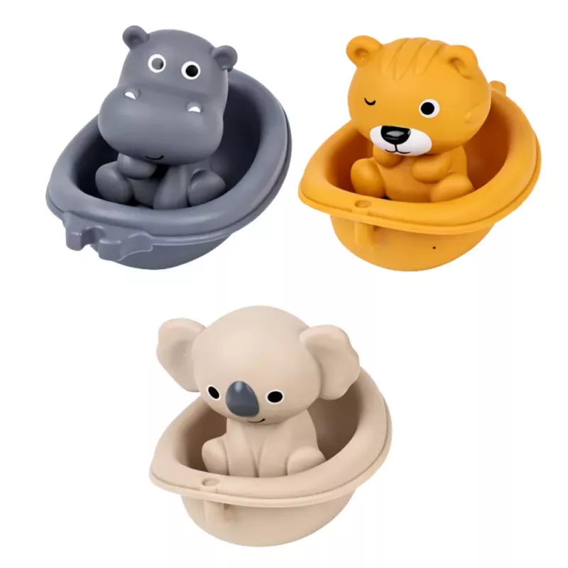 LEAN TOYS Vannimänguasjade Komplekt Loomad Paatides Liumäega 11 tk