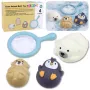 LEAN TOYS Vannimänguasjade Komplekt Õngitsemine Kummiloomad Pastelsõel 4 tk