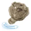 LEAN TOYS Plush Brown Kitten Keychain with Wiggle Tail and Squeaking Sound, 9 cm