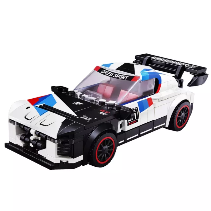 LEAN TOYS Ehitusklotsid Sportauto Robot 2in1 Valge 320 tk