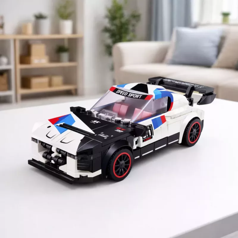 LEAN TOYS Ehitusklotsid Sportauto Robot 2in1 Valge 320 tk