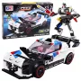 LEAN TOYS Ehitusklotsid Sportauto Robot 2in1 Valge 320 tk