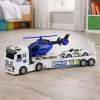 LEAN TOYS Politseiveok, Puksiirveok, Auto, Helikopter, Tuled ja Helid Komplekt