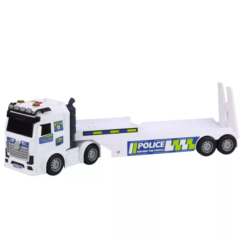 LEAN TOYS Politseiveok, Puksiirveok, Auto, Helikopter, Tuled ja Helid Komplekt