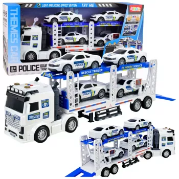 LEAN TOYS Politseiveok Haagisauto Politseiautode Transport Heli ja Valgusega