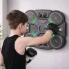 LEAN TOYS Interaktiivne muusikaline poksikilp LED-tulede ja 3 tasemega, must